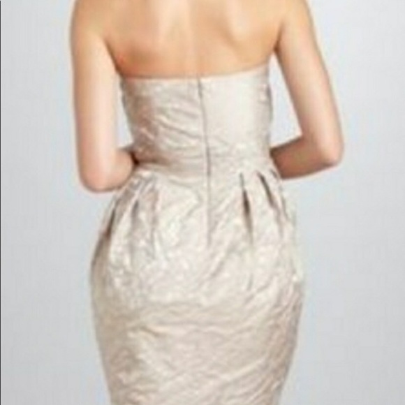Beautiful champagne strapless cocktail dress - Picture 2 of 5